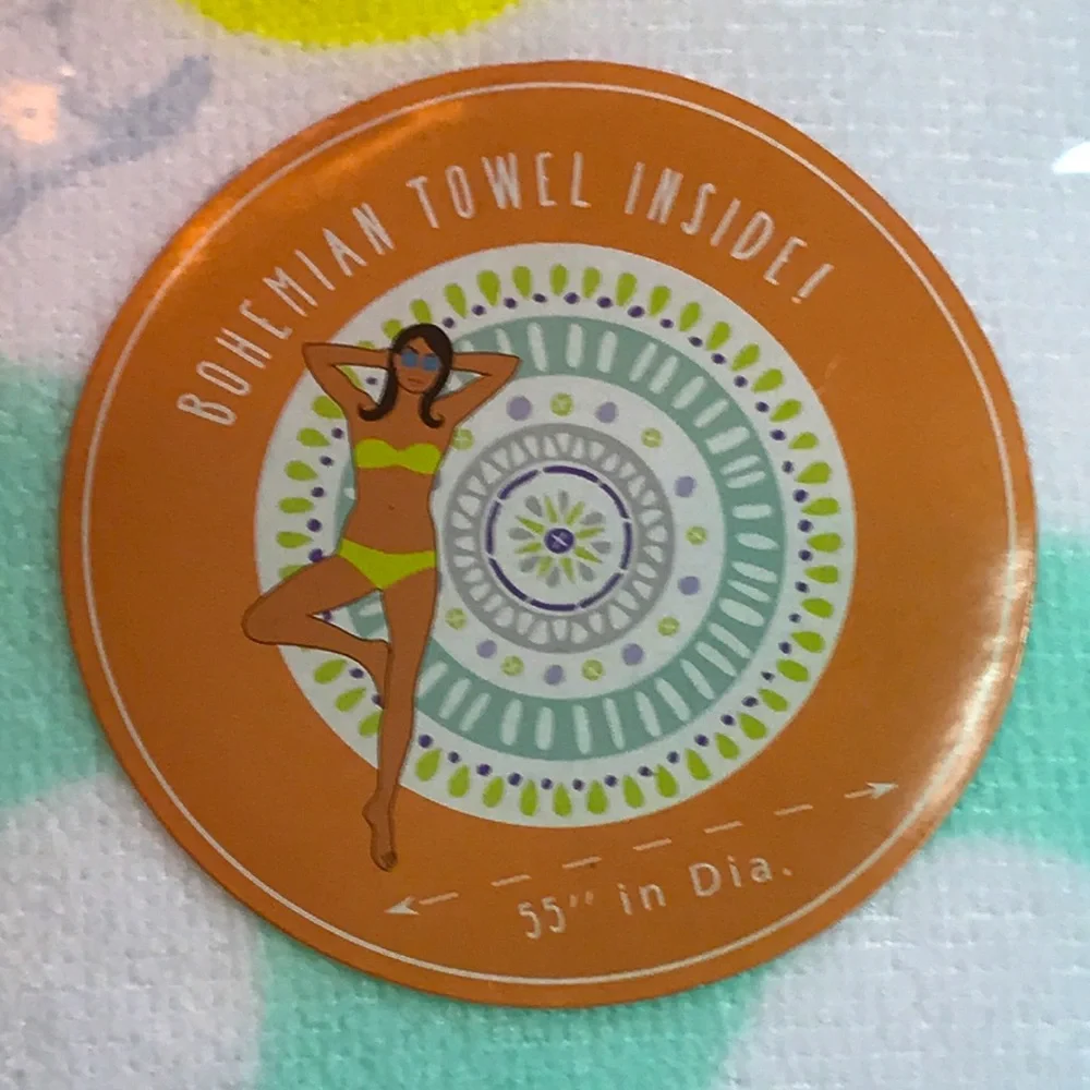 JUMBO round Bohemian beach towel    NWT